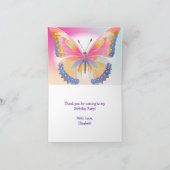Carte Fête d'anniversaire enfant papillon Merci (Intérieur)