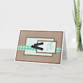 Carte Fête d'anniversaire Florale Rustique Turquoise (Devant)