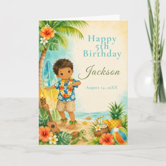 Carte Fête d'anniversaire Hula (Devant)