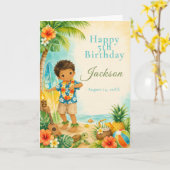 Carte Fête d'anniversaire Hula (Fleur jaune)