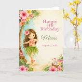 Carte Fête d'anniversaire Hula (Fleur jaune)
