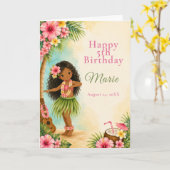 Carte Fête d'anniversaire Hula (Fleur jaune)