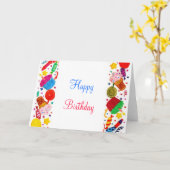 Carte fête d'anniversaire, joyeux anniversaire (Fleur jaune)