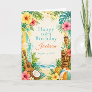 Carte Fête d'anniversaire Luau