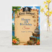 Carte Fête d'anniversaire pirate (Fleur jaune)