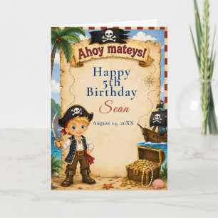 Carte Fête d'anniversaire pirate