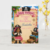 Carte Fête d'anniversaire pirate (Fleur jaune)