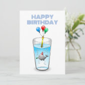 Carte Fête d'anniversaire Piscine (Debout devant)