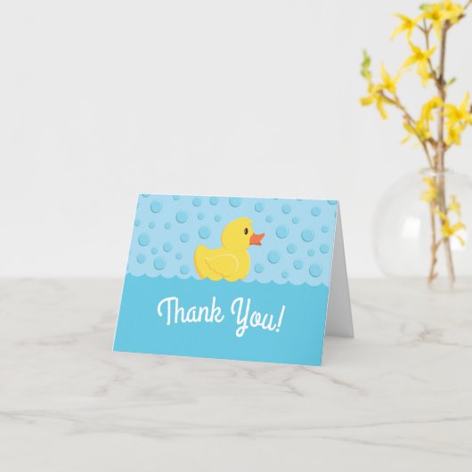 Carte Fête d'anniversaire pour bébé enfant Canard en cao (Fleur jaune)
