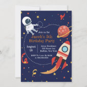 Carte Fête d'anniversaire Rocket Ship Space (Devant)
