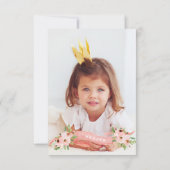 Carte fête d'anniversaire rose floral (Dos)