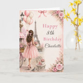 Carte Fête d'anniversaire Rose Paris (Fleur jaune)