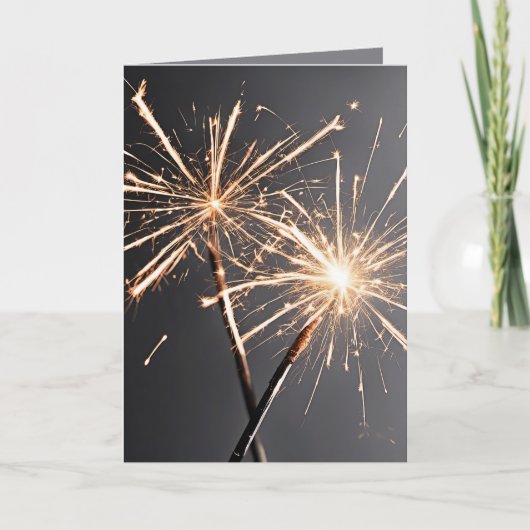 Carte Fête d'anniversaire Sparklers (Devant)