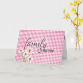 Carte Fête d'anniversaire Stepmamie sur en vichy rose (Fleur jaune)