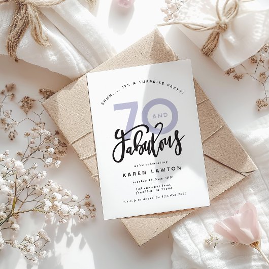 Carte fête d'anniversaire surprise de 70e anniversaire