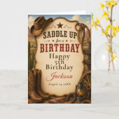 Carte Fête d'anniversaire western (Fleur jaune)