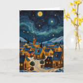 Carte Fête d'Art de nuit personnalisable (Fleur jaune)