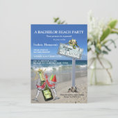 Carte Fête de Bachelorat d'été à la Plage (Debout devant)