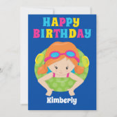 Carte Fête de baignade sur mesure de la fille Redhead Jo (Devant)