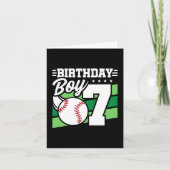 Carte Fête de baseball 7 ans Thème 7ème anniversaire gar (Devant)