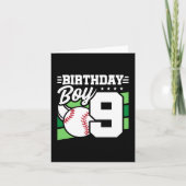 Carte Fête de baseball de 9 ans Thème 9e anniversaire ga (Devant)