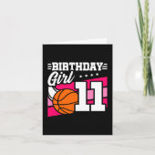Carte Fête de basket-ball 11 ans Fille 11e anniversaire (Devant)