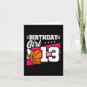Carte Fête de basket-ball 13 ans Fille 13e anniversaire (Devant)