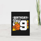 Carte Fête de basket-ball de 9 ans thème 9e anniversaire (Devant)