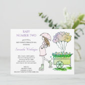 Carte Fête de bébé violet pour future maman Sprinkle par (Debout devant)