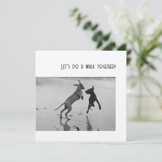 Carte Fête de chien ou Patte de fête (Debout devant)