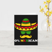 Carte Fête de Cinco de Mayo drôle à zéro pour cent mexic (Fleur jaune)