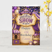 Carte Fête de cirque violet (Fleur jaune)