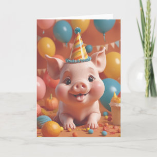 Carte Fête de cochon en plein essor
