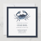 Carte Fête de crabe bleu chic côtier Fête de bouillie de (Devant)