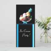 Carte FÊTE DE CRÈME DE GLACE - MAGASIN DE DÉSERT, bleu r (Debout devant)