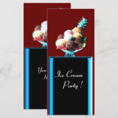 Carte FÊTE DE CRÈME DE GLACE - MAGASIN DE DÉSERT, bleu r (Devant / Derrière)