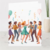 Carte Fête de danse de joyeux amis Célébration (Devant)