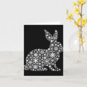 Carte Fête de Fête de neige - Lapin Lapin (Fleur jaune)