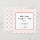 Carte Fête de Fiançailles Peach Blush Damask (Devant / Derrière)
