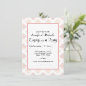 Carte Fête de Fiançailles Peach Blush Damask (Debout devant)