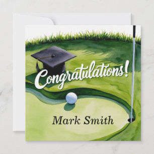 Carte Fête de fin d'études de golf sur le green