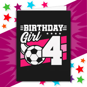 Carte Fête de Football 4 Ans Fille 4 Ans