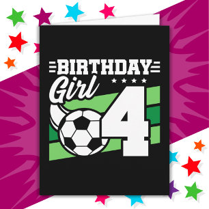 Carte Fête de Football 4 Ans Fille 4 Ans