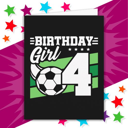 Carte Fête de Football 4 Ans Fille 4 Ans