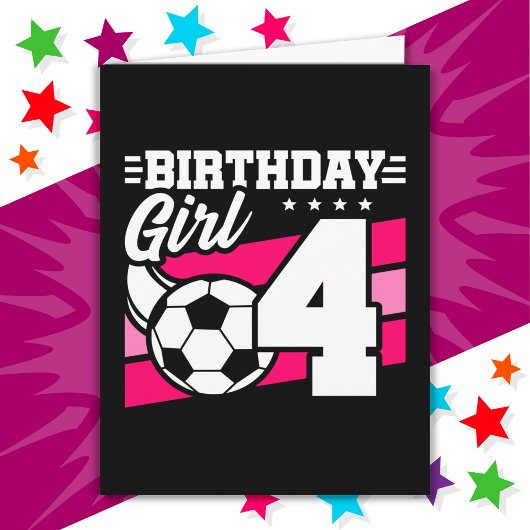 Carte Fête de Football 4 Ans Fille 4 Ans