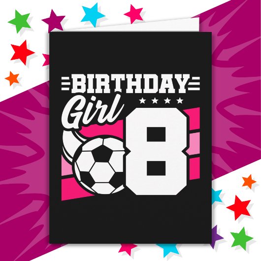 Carte Fête de Football 8 Ans Fille 8 Ans