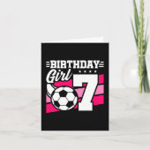 Carte Fête de football de 7 ans 7e anniversaire fille (Devant)