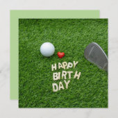 Carte Fête de golf avec amour et balle de golf & Sand we (Devant / Derrière)