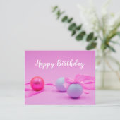 Carte Fête de golf avec balle de golf et ruban rose (Debout devant)