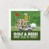 Carte Fête de golf Golf et bière Citation drôle pour gol (Devant/Arrière en situation)